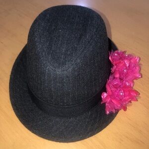 Stetson Black Hat with Pink Floral Detail